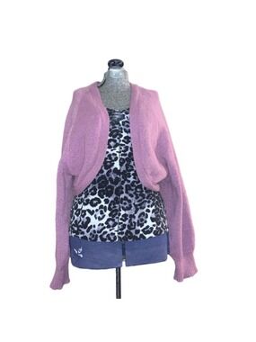 Women's Unbranded Mauve Open Front Cropped Cardigan Large